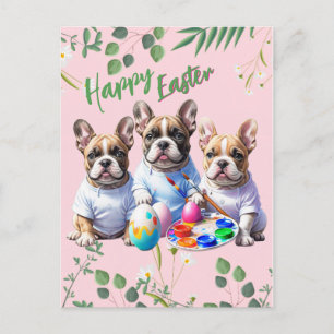Cartes Pour Fêtes Annuelles Bouledogue français Joyeuses Pâques Bouledogue fra