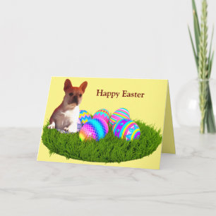 Cartes Pour Fêtes Annuelles Bouledogue français Joyeuses Pâques Bouledogue fra