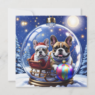Cartes Pour Fêtes Annuelles Bouledogue français Noël French Bulldog