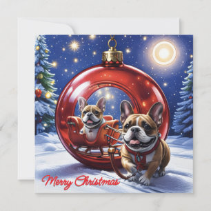 Cartes Pour Fêtes Annuelles Bouledogue français Noël French Bullog