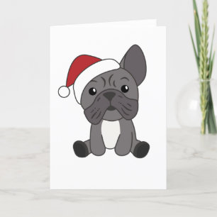 Cartes Pour Fêtes Annuelles Bouledogue français Noël Neige Hiver Animaux