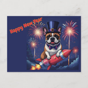Cartes Pour Fêtes Annuelles Bouledogue français Nouvel An French Bulldog