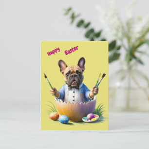 Cartes Pour Fêtes Annuelles Bouledogue français Œuf de Pâques