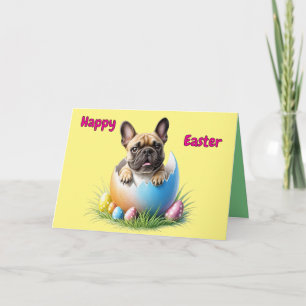 Cartes Pour Fêtes Annuelles Bouledogue français Pâques œuf French Bulldog