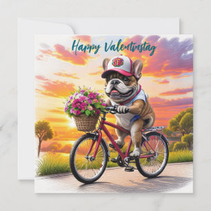 Cartes Pour Fêtes Annuelles Bouledogue français vélo French Bulldog