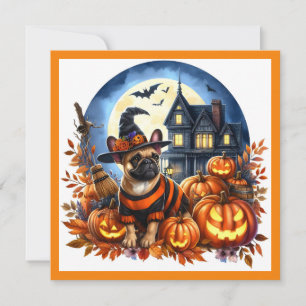 Cartes Pour Fêtes Annuelles Bouledogues français Halloween