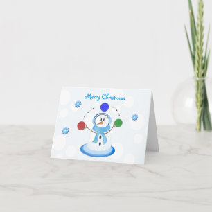 Cartes Pour Fêtes Annuelles Boules dans le bonhomme de neige d'air
