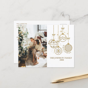 Cartes Pour Fêtes Annuelles Boules de décoration de Noël doré