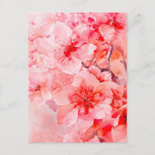 Cartes Pour Fêtes Annuelles Boules de fleurs de cerisier d'aquarelle