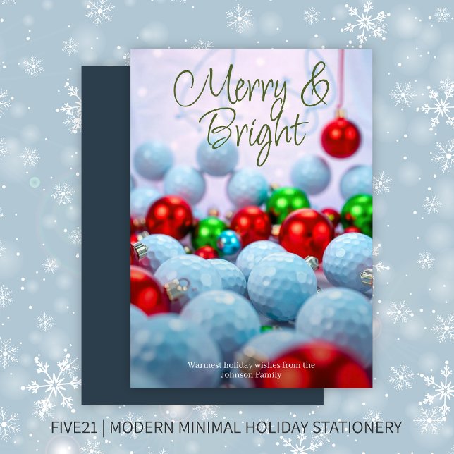 Cartes Pour Fêtes Annuelles Boules de golf et ornements brillants ・ Marine Ble (Créateur téléchargé)