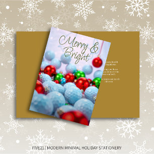 Cartes Pour Fêtes Annuelles Boules de golf et ornements brillants ・ Or