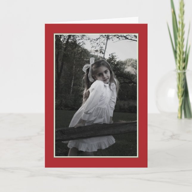 Cartes Pour Fêtes Annuelles Boules de houx à l'aquarelle une photo Noël (Devant)