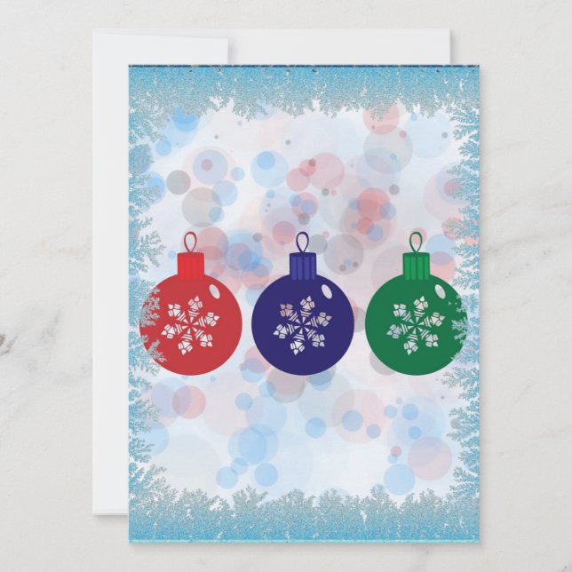 Cartes Pour Fêtes Annuelles Boules de Noël (Devant)