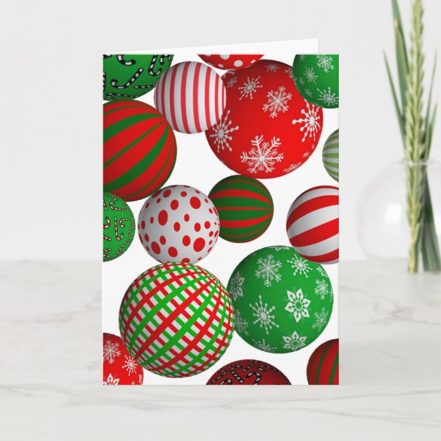 Cartes Pour Fêtes Annuelles Boules de Noël (Devant)