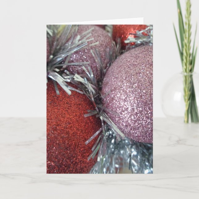 Cartes Pour Fêtes Annuelles Boules de Noël (Devant)