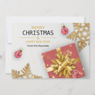 Cartes Pour Fêtes Annuelles Boules de Noël Boîte cadeau Rouge Flèches de neige