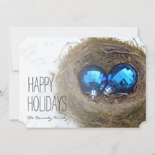 Cartes Pour Fêtes Annuelles Boules de Noël dans le nid