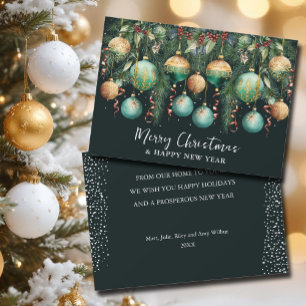 Cartes Pour Fêtes Annuelles Boules de Noël Élégantes
