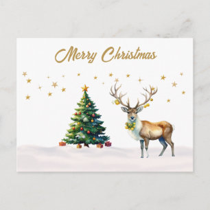 Cartes Pour Fêtes Annuelles Boules de Noël en or de renne Joyeux Noël