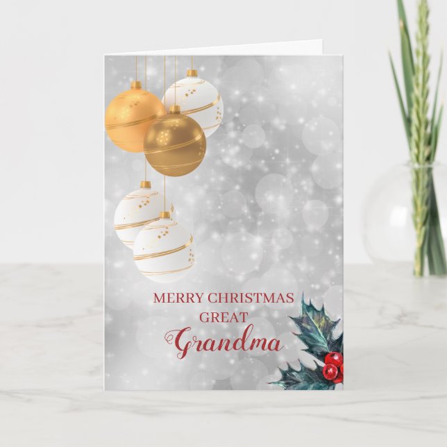 Cartes Pour Fêtes Annuelles Boules De Noël Et Baies Selles (Devant)