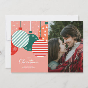 Cartes Pour Fêtes Annuelles Boules de Noël Rétro - Charme des Fêtes Classique