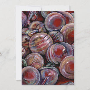 Cartes Pour Fêtes Annuelles Boules de Noël rouges