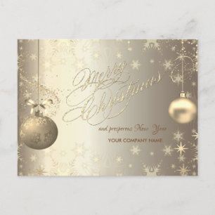 Cartes Pour Fêtes Annuelles Boules d'or Snowflakes Étoiles Salutation d'entrep