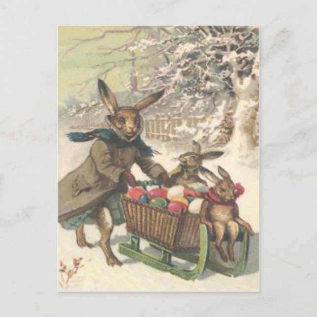 Cartes Pour Fêtes Annuelles Boulet de Pâques Couleur Oeuf Peint Sneiges (Devant)