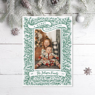 Cartes Pour Fêtes Annuelles Bountiful Branches Forest Green Christmas Photo