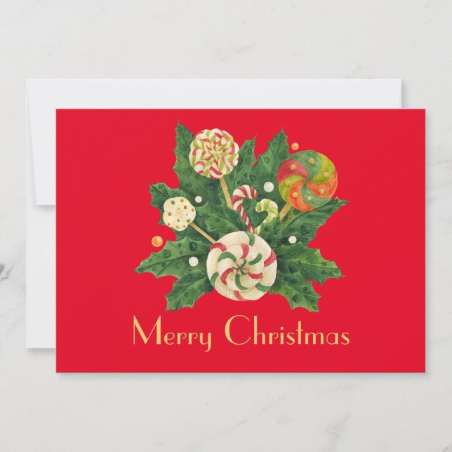 Cartes Pour Fêtes Annuelles Bouquet de bonbons de vacances (Devant)