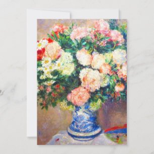 Cartes Pour Fêtes Annuelles Bouquet de chrysanthèmes et un fan japonais