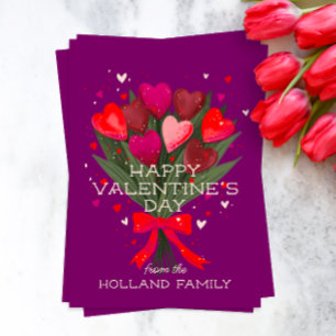 Cartes Pour Fêtes Annuelles Bouquet de coeur Saint-Valentin