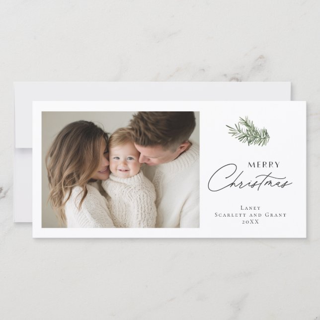 Cartes Pour Fêtes Annuelles Bouquet de fêtes minimal de joyeux Noël (Devant)