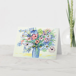 Cartes Pour Fêtes Annuelles Bouquet de fleurs