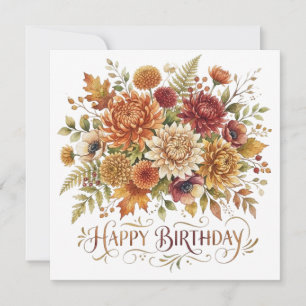 Cartes Pour Fêtes Annuelles Bouquet de fleurs d'automne