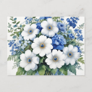 Cartes Pour Fêtes Annuelles Bouquet de fleurs Elégante aquarelle