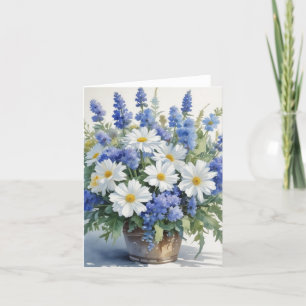 Cartes Pour Fêtes Annuelles Bouquet de fleurs Elégante aquarelle