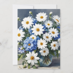 Cartes Pour Fêtes Annuelles Bouquet de fleurs Élégantes marguerites Aquarelle