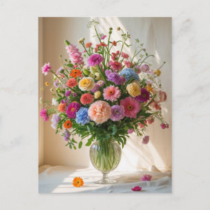 Cartes Pour Fêtes Annuelles Bouquet de fleurs mélangées jolies et colorées dan