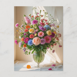 Cartes Pour Fêtes Annuelles Bouquet de fleurs mixtes jolies et colorées dans u