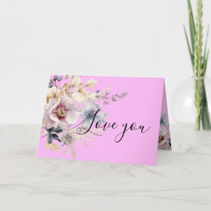 Cartes Pour Fêtes Annuelles Bouquet de fleurs sauvages rose pour la fête des m