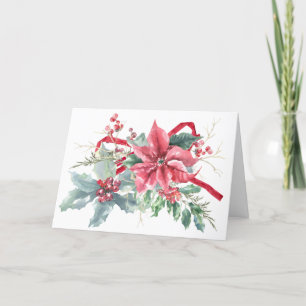 Cartes Pour Fêtes Annuelles Bouquet de Noël Poinsettia