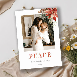 Cartes Pour Fêtes Annuelles Bouquet de poinsettia de Noël en aquarelle pour un