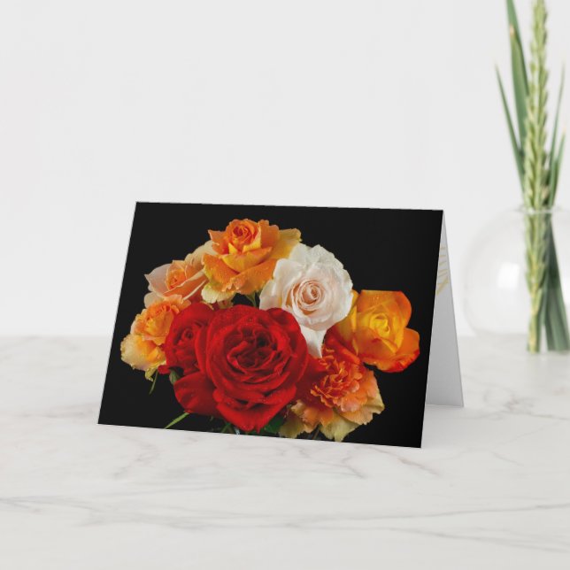 Cartes Pour Fêtes Annuelles Bouquet de roses de Saint-Valentin (Devant)