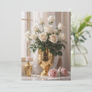 Cartes Pour Fêtes Annuelles Bouquet de roses pour toutes occasions dans un vas