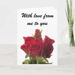 Cartes Pour Fêtes Annuelles Bouquet de roses rouges - Avec amour de moi pour v