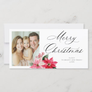 Cartes Pour Fêtes Annuelles Bouquet de vacances de poinsettia de Noël joyeux