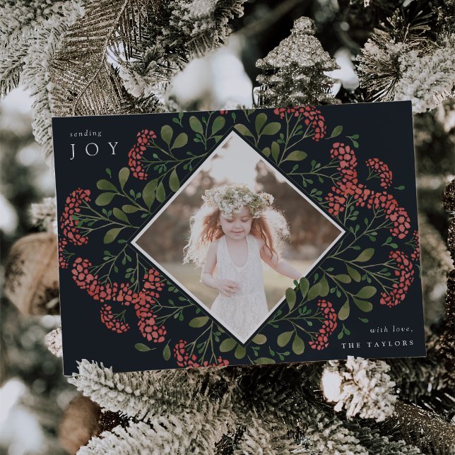 Cartes Pour Fêtes Annuelles Bouquet d'hiver | Aquarelle photo botanique (Créateur téléchargé)