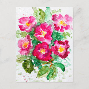 Cartes Pour Fêtes Annuelles Bouquet floral rose rose