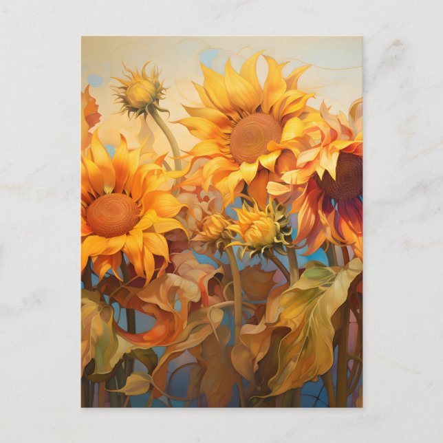 Cartes Pour Fêtes Annuelles Bouquet Golden Sunshine Blossom (Devant)